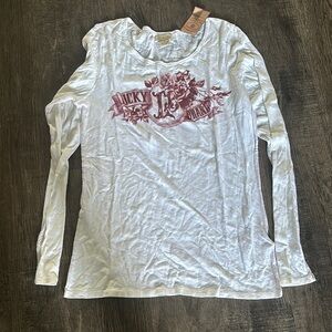 Lucky Brand White Long Sleeve Top XL NWT